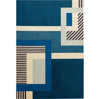Olivia's Asiatic Carpets Riley Tufted and printed Rug Blue - 200 x 290cm