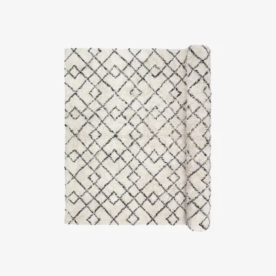 Olivia's Broste Copenhagen Janson Rug Ivory and Black