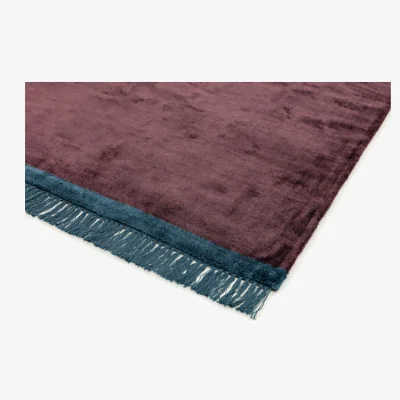 Olivia's Asiatic Carpets Elgin Hand Woven Rug Plum/ Blue Border - 160 x 230cm