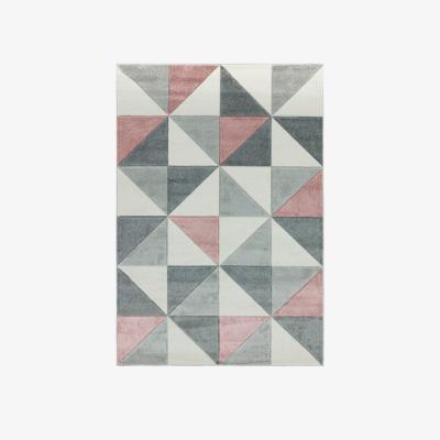 Downtown Asiatic Sketch Cubic SK05 Rug - Pink - 080x150cm, Geometric - ["Pink","Grey","Cream"]