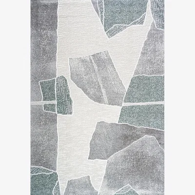 Downtown Mastercraft 046-0038/6141 Milano Rug - Grey/Green - 133cm x 195cm
