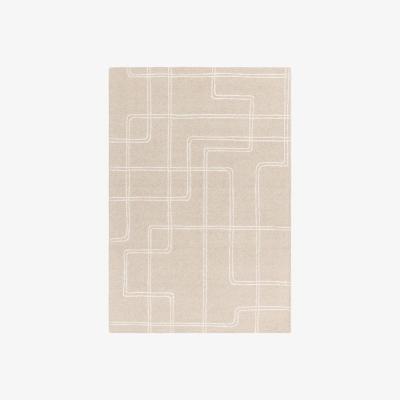 Downtown Asiatic Ada Geometric Wool Rug - Sand - 160cm x 230cm