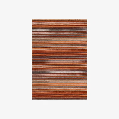 Downtown Melrose Carter Striped Wool Rug - Rust - 200cm x 285cm
