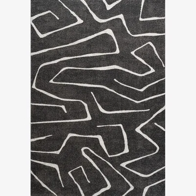 Downtown Mastercraft 034-0145/3161 Liberty Heatset Rug - Charcoal/White - 133cm x 195cm