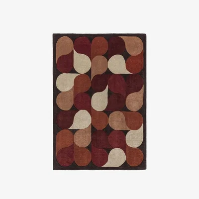 Downtown Asiatic Romy 14 Jive Geometric Rug - Red - 160cm x 230cm