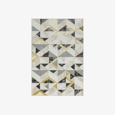 Downtown Asiatic Orion Flag OR11 Rug - Grey - 120x170cm, Geometric - Grey/Silver/Black/Yellow