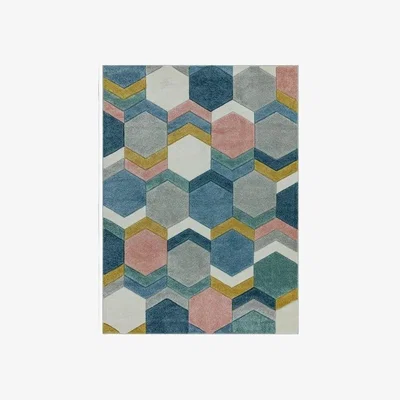 Downtown Asiatic Sketch Hexagon SK10 Rug - Multi - 080x150cm, Geometric - ["Multi"]