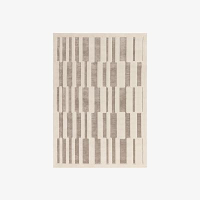 Downtown Asiatic Valley Tile Geometric 3D Rug - Natural/Ivory - 200cm x 290cm