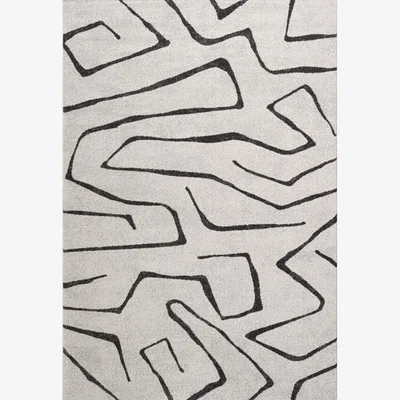 Downtown Mastercraft 034-0145/6131 Liberty Heatset Rug - White/Charcoal - 200cm x 290cm