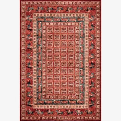 Downtown Mastercraft 4301/300 Kashqai Rug - Red - 400cm x 600cm