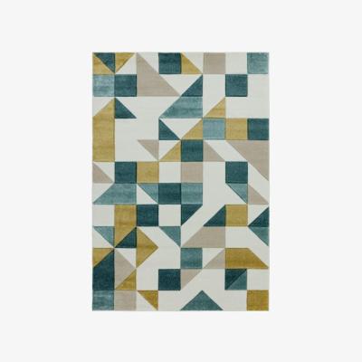 Downtown Asiatic Sketch Shapes SK03 Rug - Green - 200x290cm, Geometric - Cream/Beiges/Green/Yellow
