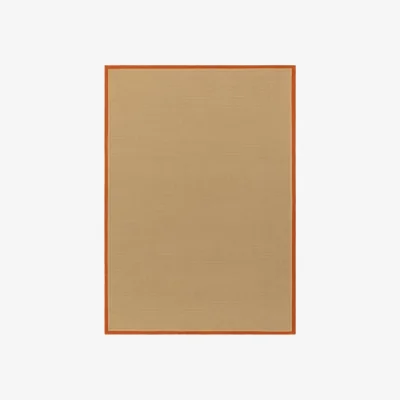 Downtown Asiatic Bordo Boucle Border Rug - Rust/Linen - 67cm x 800cm Stair Runner