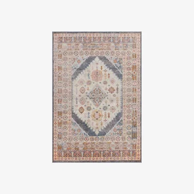 Downtown Asiatic Flores Fiza Rug - 200x290cm, Ripped - Red/Blue/Yellow