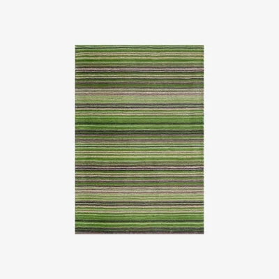 Downtown Melrose Carter Striped Wool Rug - Green - 200cm x 285cm