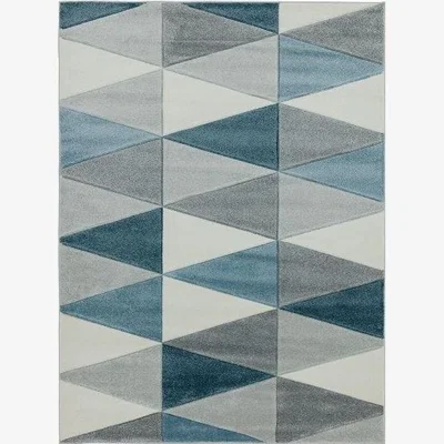 Downtown Asiatic Sketch Kite SK07 Rug - Blue - 080x150cm, Geometric - ["Blue"]