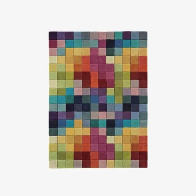 Downtown Asiatic Funk Boxes 05 Rug - Multi - 200x300cm, Wool, Geometric - Pink/Red/Orange/Yellow