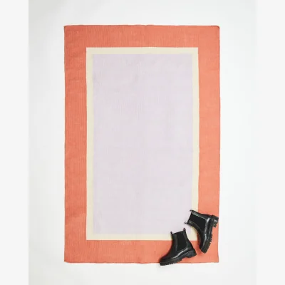 Oliver Bonas Elio Orange Bordered Handwoven Cotton Rug 180x120cm