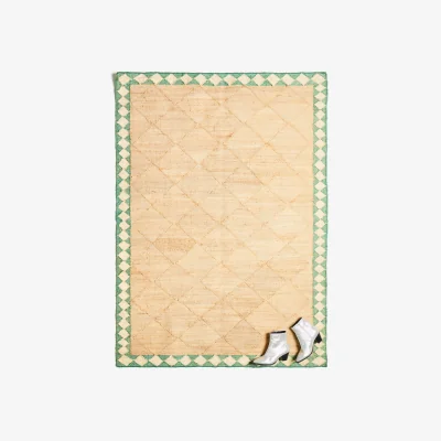 Oliver Bonas Milos Diamond Bordered Large Jute Rug 200x140cm
