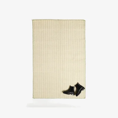 Oliver Bonas Cereza Green Striped Wool Blend Rug 200x140cm