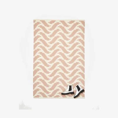 Oliver Bonas Zebra Handwoven Pink Cotton Rug