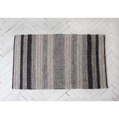 Perch and Parrow Gaia Handwoven Striped Rug in Monochrome