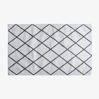 Perch and Parrow Adele Cream Diamond Rug