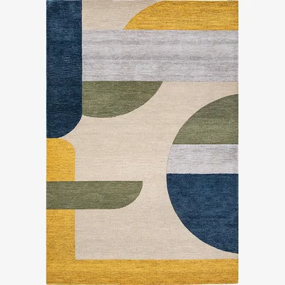 Perch and Parrow Jaxon Geo Wool Rug, Large