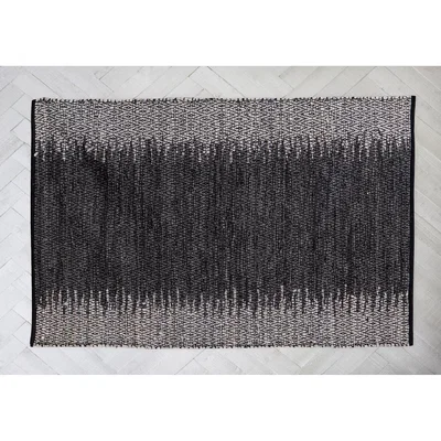 Perch and Parrow Maria Ombre Leather Rug in Grey