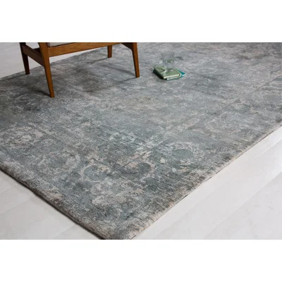 Perch and Parrow Rosco Teal Persian Rug, Small