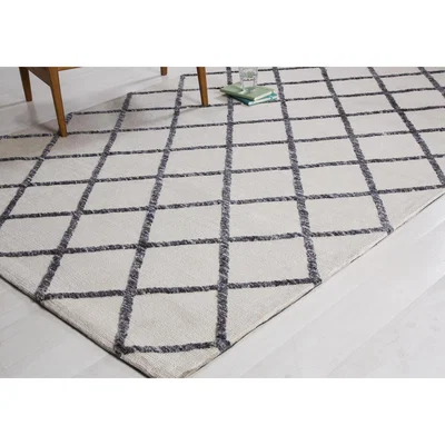 Perch and Parrow Adele Cream Diamond Rug, Small