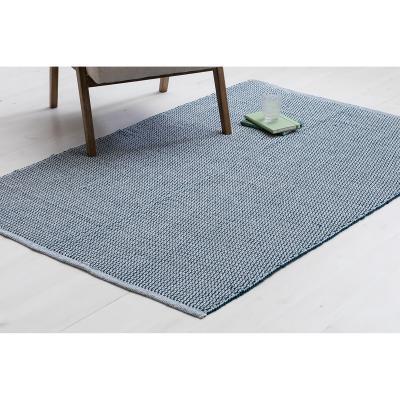 Perch and Parrow Alarik Hand-Woven Diamond Rug in Teal
