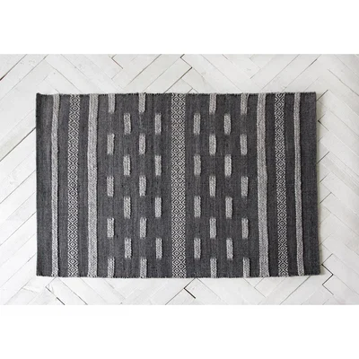 Perch and Parrow Sonora Hand Woven Rug in Monochrome