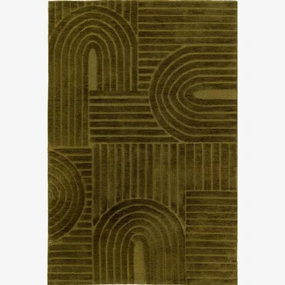Perch and Parrow Camber Rug in Olive, Small