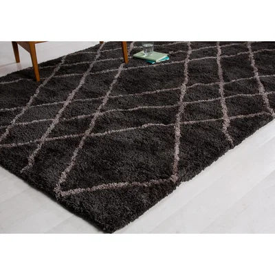 Perch and Parrow Mateo Grey Rug, Large