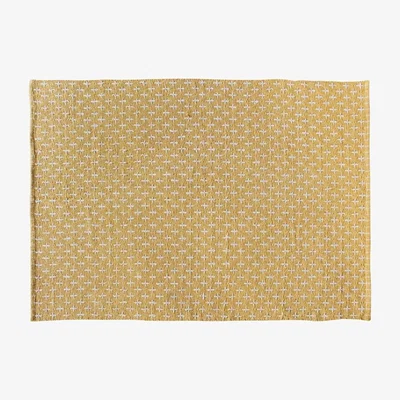 Pagazzi Cotton Woven Rug Diamond Cross Ochre 170cmx120cm