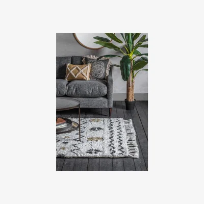 Pagazzi Navaho Rug Wool Yellow and Cream 170cmx120cm