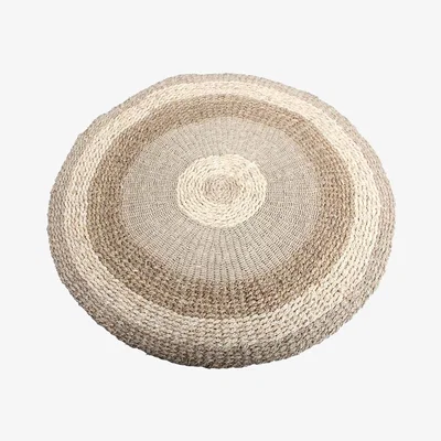Pagazzi Woven Seagrass and Corn Husk Leaf Round Rug