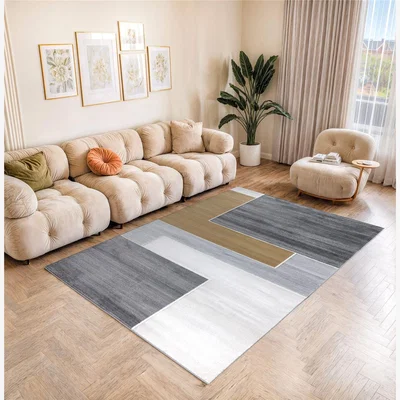 Quatropi Hartley Large Rug Grey / Mustard / Cream / Light Grey 200 X 290cm
