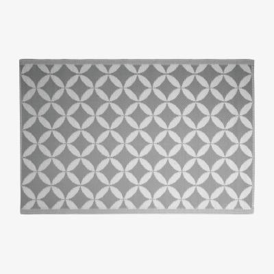 The Range Light Grey and White Circles Outdoor Camping Rug Mat - Light Grey and White