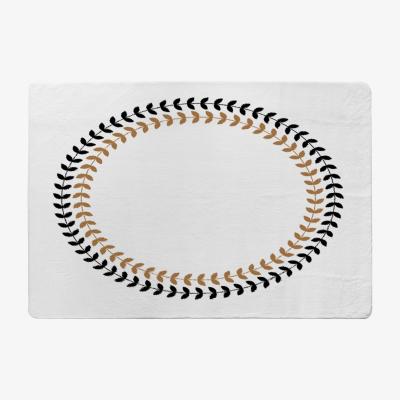 The Range Greek Olive Tree Leaves Rug - Black / 110cm