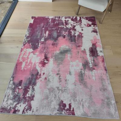 The Range Striking Pink Non Slip Abstract Living Room Rug - Bae - Grey / 200cm