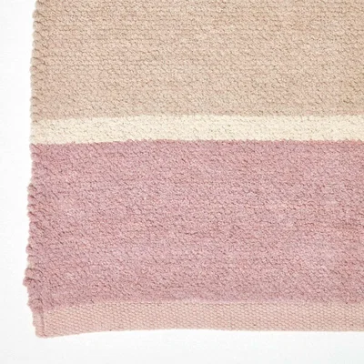 The Range Homescapes Chenille Striped Cotton Rug - Lilac / 150cm