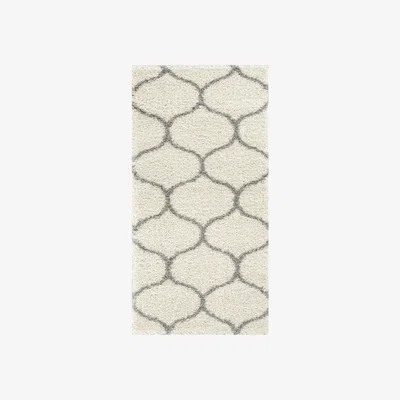 The Range Myshaggy Collection Rugs Trellis Design in Ivory 384 IG - White / 2.16kg / 80cm / 80X150 cm