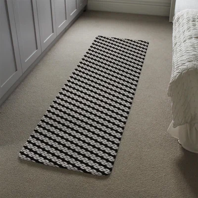 The Range Striped Rope Pattern Runner Rug - Black