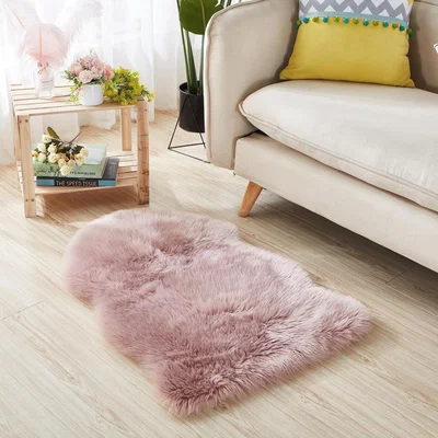 The Range Faux Sheepskin Rug - Dusky Rose