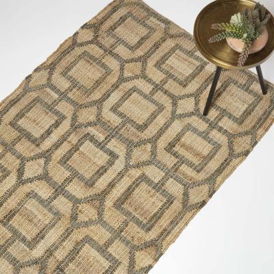 The Range Tiran Brown Geometric Handwoven Jute Rug - Brown / 170cm