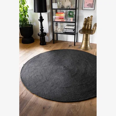 Rockett St George Black Round Rug - 200x200