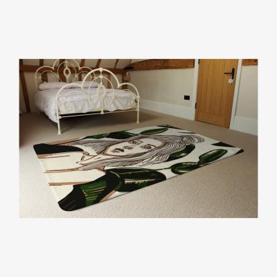 The Range Young Woman In Tropical Leaves Designer Rug - Green / 230cm