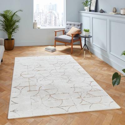 The Range Beige and Silver Artistic Contemporary Rug - Silver Beige / 160cm