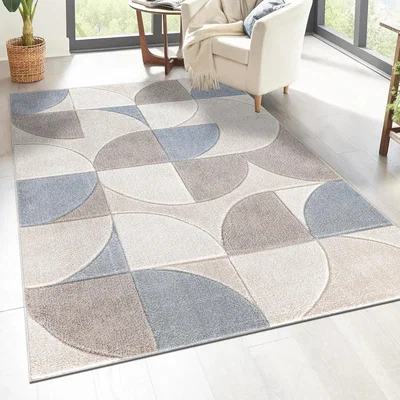 The Range Milano Round Curve Rug  - Natural / 120cm
